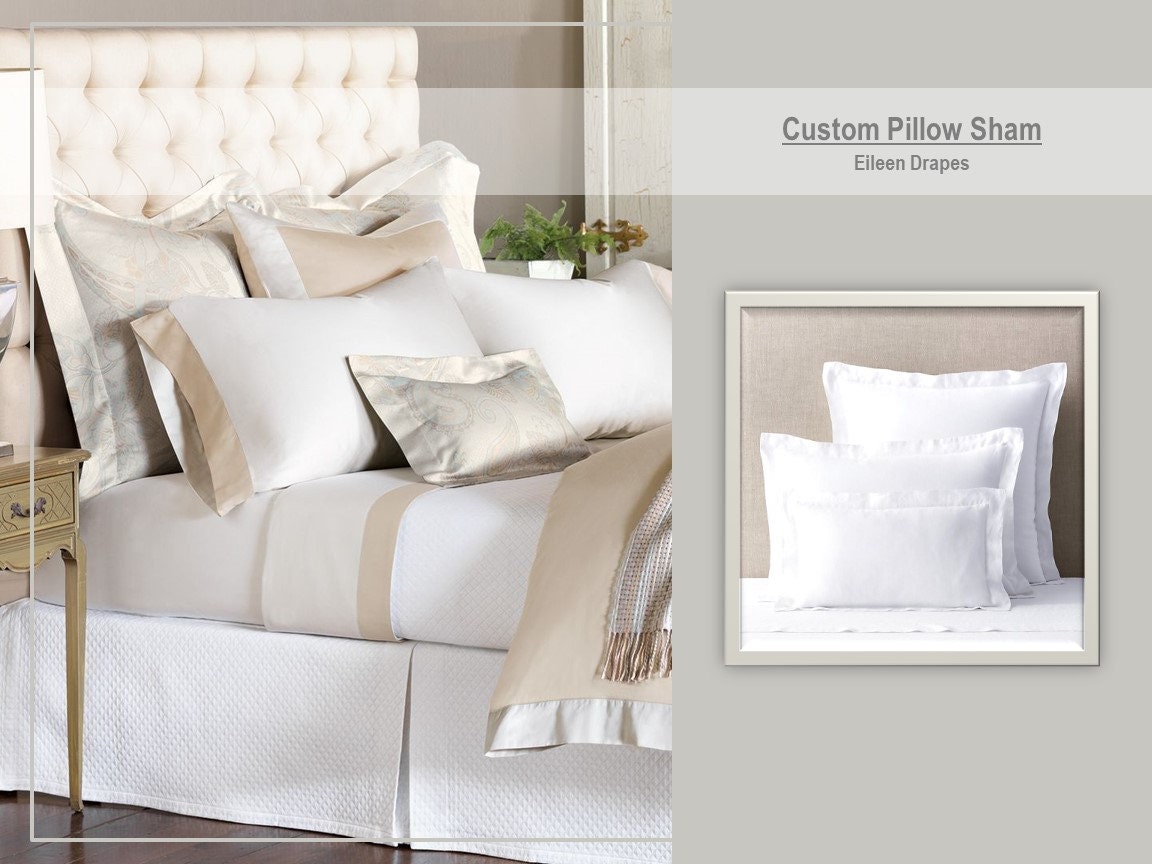 Custom Pillow Sham Bedding Bed Plain D 1