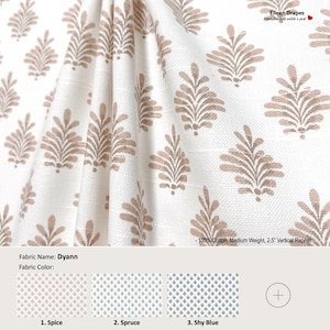 Dyann; 4 Colors; Floral Flower Damask Pine; Cotton Curtain, Valance; Extra width & Length, Pleated, Lined Drapery Panel offered as upgrades