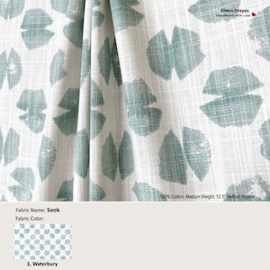 Sook; Color Waterbury; Cotton Curtain, Valance; Extra width & Length, Pleated, Lined Drapery Panel offered as upgrades