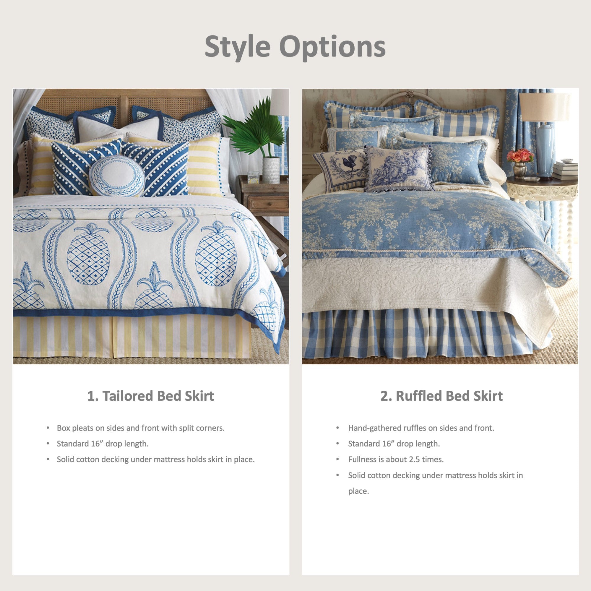 Custom Bed Skirt; Custom Bedding; Tailored Bedskirt, Box Pleats, Split Corners; Ruffled Bedskirt, Dust Ruffle - Crafting Fee (Labor Only)
