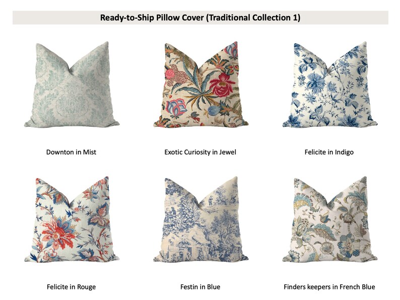 Traditional Pillow Cover Collection 1 Square 18 x 18 Ready Etsy