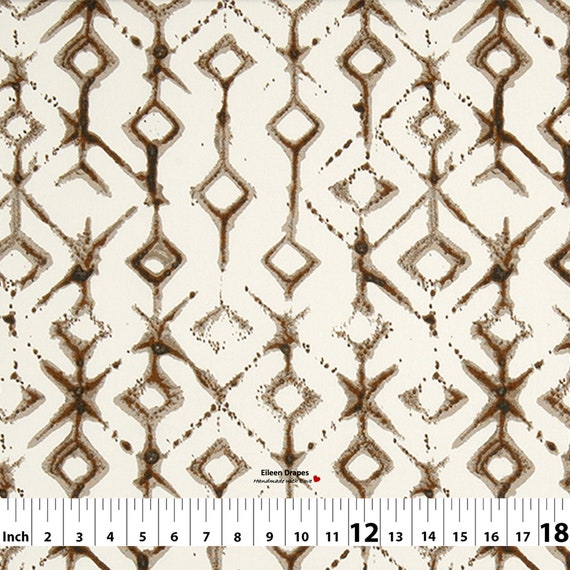 Tribal; 3 Colors; Geometric Abstract Diamond White ; Cotton