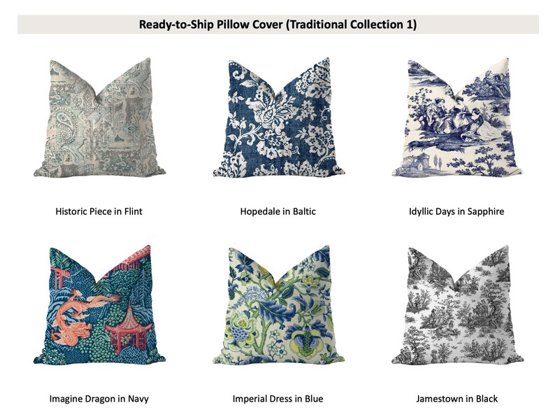 Traditional Pillow Cover collection 1 Square 16x16 or Etsy