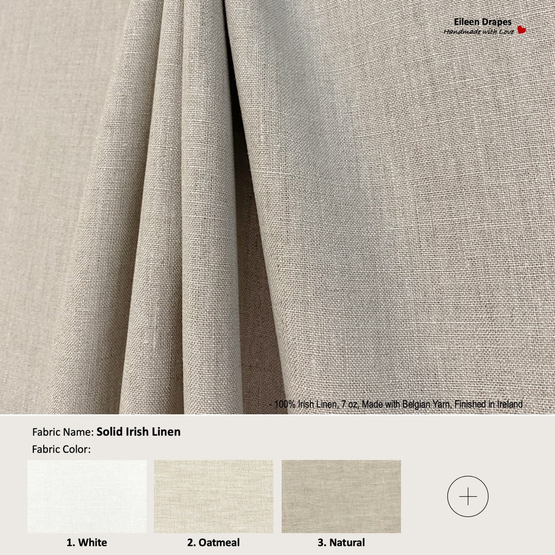 Solid Irish Linen; 21 Colors; 100% Irish Linen Curtain, Valance; Extra  Width & Length, Pleated, Lined Drapery Panel Offered as Upgrades - Etsy