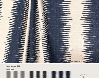 Jiri; 5 Colors; Ikat Stripe Beige; Cotton Curtain, Valance; Extra width & Length, Pleated, Lined Drapery Panels offered as upgrades