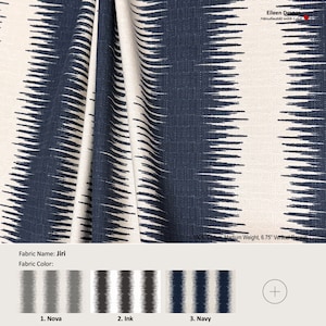 Jiri; 5 Colors; Ikat Stripe Beige; Cotton Curtain, Valance; Extra width & Length, Pleated, Lined Drapery Panels offered as upgrades
