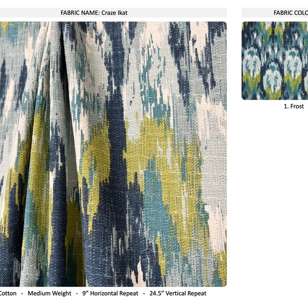 Blue Green Ikat Etsy