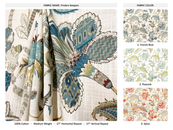 Finders Keepers 4 Colors French Blue Peacock Spice Jacobean Etsy