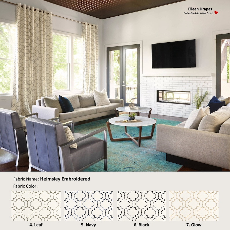 Helmsley Embroidered; 12 Colors; Trellis Lattice Gate Ivory Natural ...