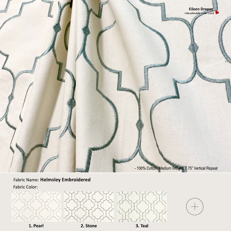 Helmsley Embroidered; 12 Colors; Trellis Lattice Gate Ivory Natural ...