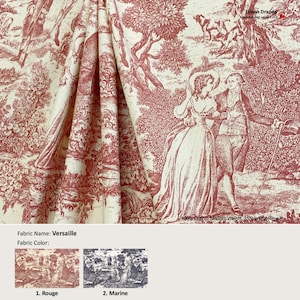 Versailles; 2 Farben; Toile viktorianisch; Vorhang, Volant aus Baumwolle; Extra breite und Länge, plissiert, gefüttert Drapierung als Upgrade angeboten