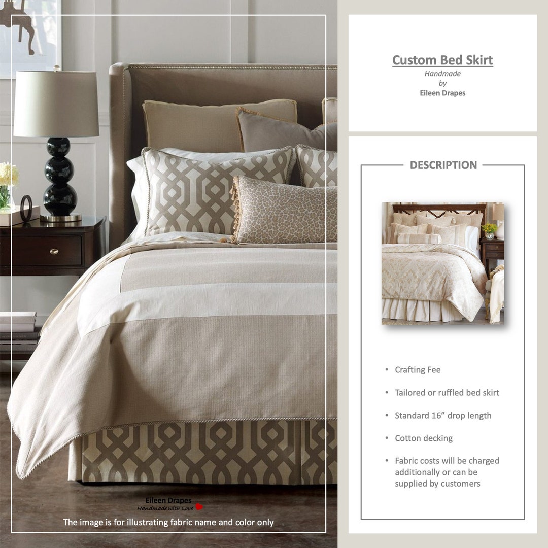 Custom Bed Skirt Custom Bedding Tailored Bedskirt Box Etsy