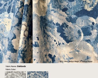 Eichen; Farbe Feuerstein; Staubiges Blumenblatt Grau Beige; Vorhang, Volant aus Baumwolle; Extra breite, plissierte, gefütterte Drapierung wird als Upgrade angeboten