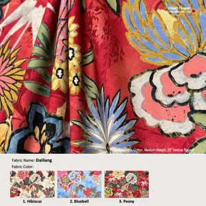 Anhänger; 3 Farben; Blumen Vogel Rose; Vorhang, Volant aus Baumwolle; Extra breite und Länge, plissiert, gefüttert Drapierung als Upgrade angeboten