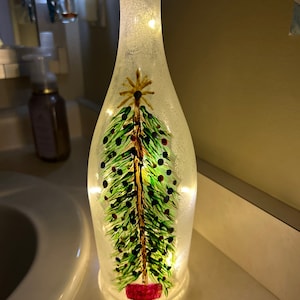 Lighted wine bottle