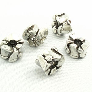 4X Geometric Antique Silver Beads