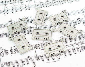 2X Cassette Charms, Pewter Findings by Complement Magique