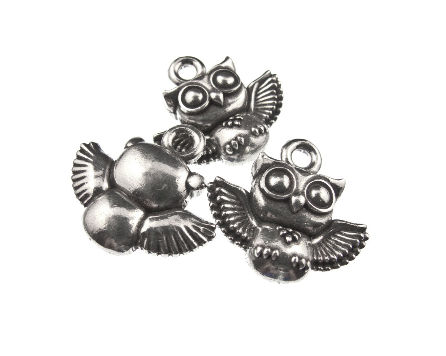 2X Large Owl Charms, Large Owl Charms -