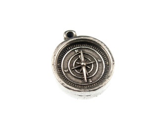 2X Small Compass Charm, Silver Compass Charms