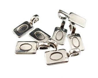 4X Jewelry Bails - Rectangle Shaped Bails, Available in Multiple Finishes Rectangular Glue on Jewelry Bails