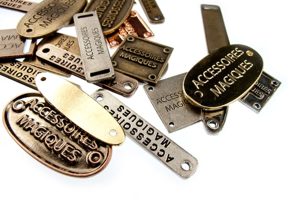 Metal Bag Label Handcrafted - Made in Canada Nickel Metal Bag Label Handcrafted - Made in Canada Nickel