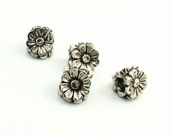 4X Flower Beads SKU#BFL0003 Made With Lead Free Pewter