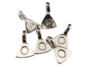 4X Triangular Pendant Bails, Available in Multiple Finishes Triangle Shaped Pendant Bails