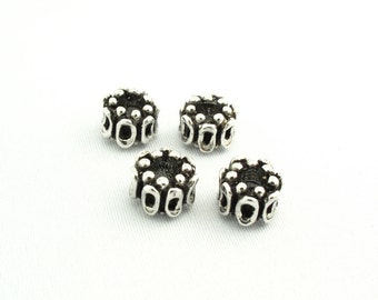 4X Geometric Pewter Beads