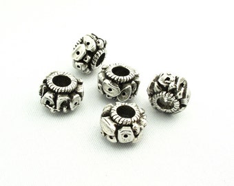 4X Abstract Silver Beads