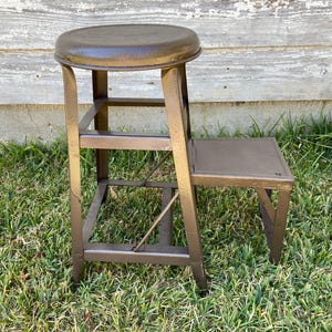 Vintage Industrial Metal Work Stool