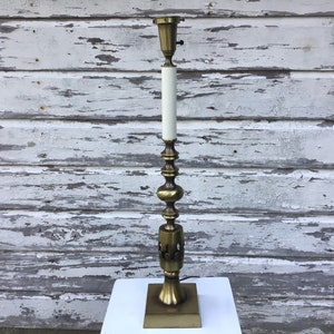 Tall Brass Table Lamp, Mid-Century Brass Lamp