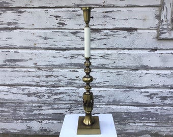 Tall Brass Table Lamp, Mid-Century Brass Lamp