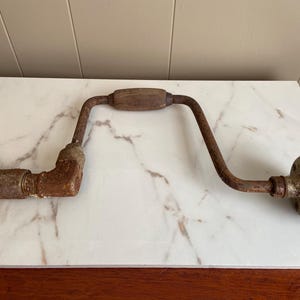 Vintage Hand Drill, Woodworking Tool, Primitive Decor