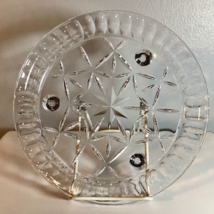 Crystal Footed Serving Dish, Glass Trinket Dish