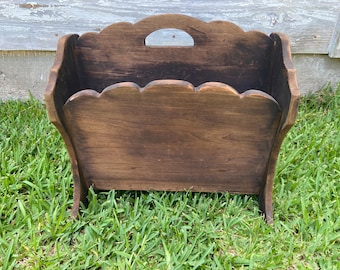Vintage Wood Magazine Holder