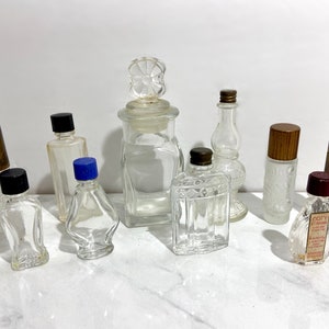 Collection of small vintage perfume bottles