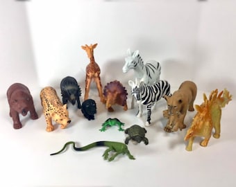 Instant Animal Collection, Solid Plastic Realistic Miniature Animal Figurines