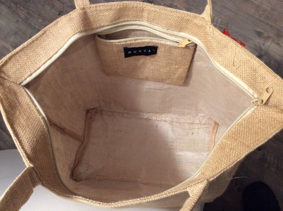 Burlap Tote~Vintage Burlap Bag~Hand Bag~Diaper Ba… - image 3