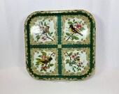 Vintage Metal Tray With Birds