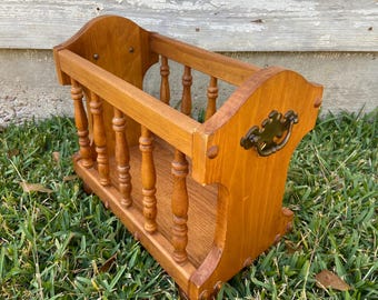 Vintage Wood Magazine Holder