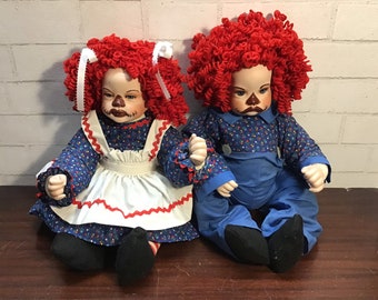 Raggedy ann and andy ceramic dolls new arrivals