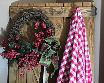 Large Vintage Handmade Red Gingham Tablecloth