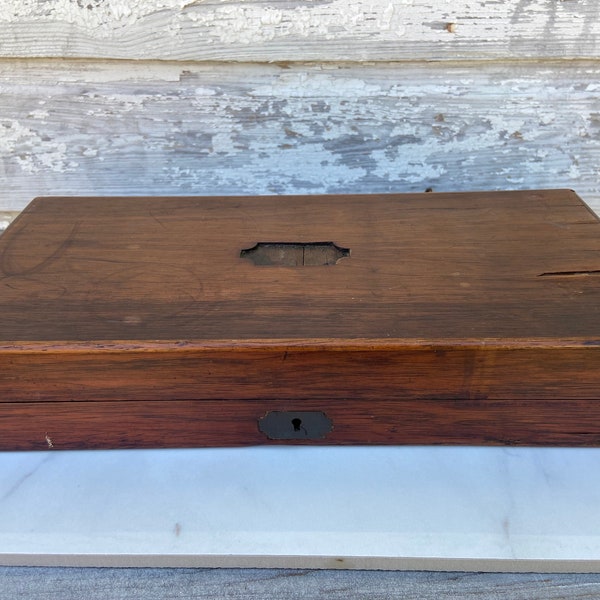 Antique Wooden Fabric Lined Box