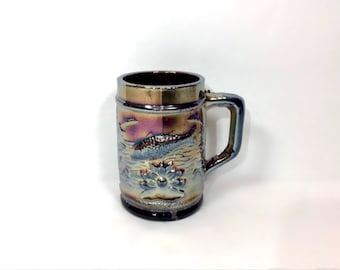 Carnival Glass~Dugan Fisherman's Mug Amethtst