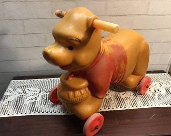 Ride-On Toy~Vintage Marx Disney "Winnie the Pooh" Plastic Ride-On Toy