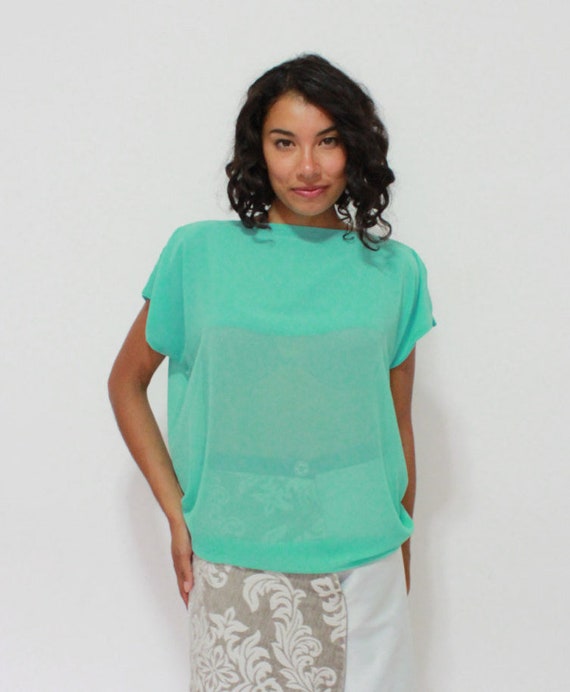 turquoise chiffon blouse