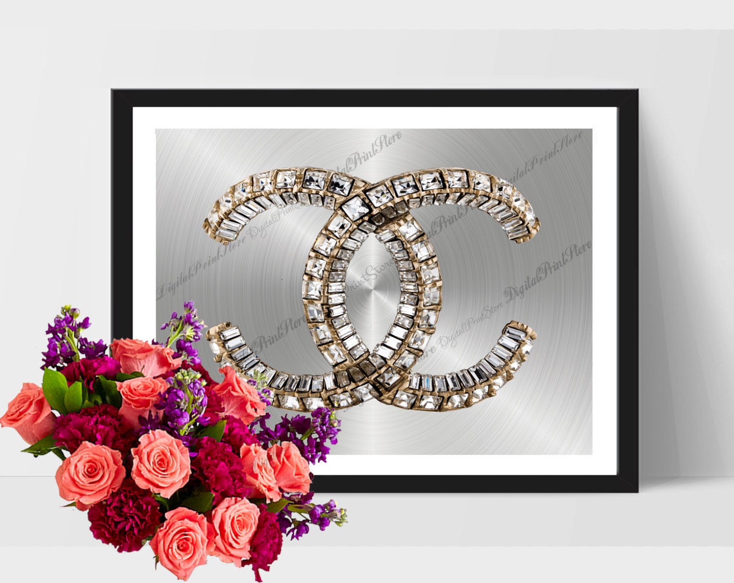 Chanel Logo Silver & Gold Coco Printable Coco Chanel | Etsy