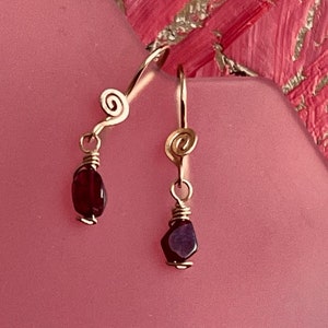 Garnet Gemstone Earrings in 14k Gold ~ January Birthstone