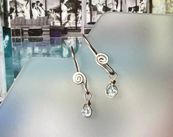 Light Azore Swarovski Crystal Earrings in Argentium Sterling Silver