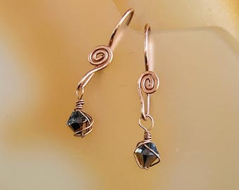Crystal Rose Gold Swarovski Crystal Earrings in 14k Rose Gold